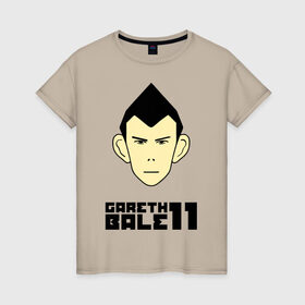 Женская футболка хлопок с принтом Gareth Bale (карикатура) в Белгороде, 100% хлопок | прямой крой, круглый вырез горловины, длина до линии бедер, слегка спущенное плечо | 