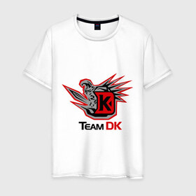 Мужская футболка хлопок с принтом Team DK Dota2 в Белгороде, 100% хлопок | прямой крой, круглый вырез горловины, длина до линии бедер, слегка спущенное плечо. | 