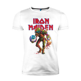 Мужская футболка премиум с принтом Iron Maiden в Белгороде, 92% хлопок, 8% лайкра | приталенный силуэт, круглый вырез ворота, длина до линии бедра, короткий рукав | iron maiden