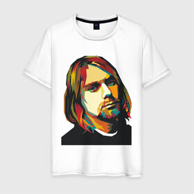 Мужская футболка хлопок с принтом Nirvana в Белгороде, 100% хлопок | прямой крой, круглый вырез горловины, длина до линии бедер, слегка спущенное плечо. | cobain | kurt | nirvana | кобейн | курт | нирвана