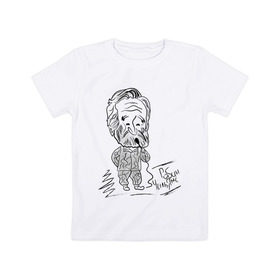 Детская футболка хлопок с принтом Робин Уильямс в Белгороде, 100% хлопок | круглый вырез горловины, полуприлегающий силуэт, длина до линии бедер | Тематика изображения на принте: robin williams | актер | робин уильямс