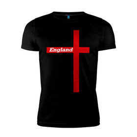 Мужская футболка премиум с принтом Сборная Англии в Белгороде, 92% хлопок, 8% лайкра | приталенный силуэт, круглый вырез ворота, длина до линии бедра, короткий рукав | england | англия | сборная | флаг | футбол