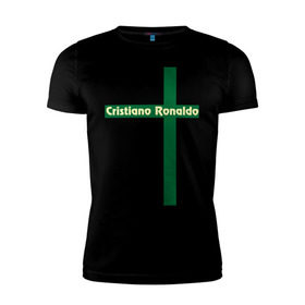 Мужская футболка премиум с принтом Cristiano Ronaldo в Белгороде, 92% хлопок, 8% лайкра | приталенный силуэт, круглый вырез ворота, длина до линии бедра, короткий рукав | cristiano | ronaldo | криштиану | мадрид | реал | роналду | сборная | флаг | футбол