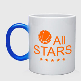 Кружка хамелеон с принтом All stars (баскетбол) в Белгороде, керамика | меняет цвет при нагревании, емкость 330 мл | basketball | все | звезды | мяч