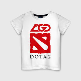 Детская футболка хлопок с принтом Dota 2 LGD-gaming в Белгороде, 100% хлопок | круглый вырез горловины, полуприлегающий силуэт, длина до линии бедер | Тематика изображения на принте: dota | gaming | lgd | дота