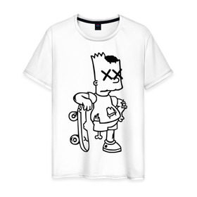 Мужская футболка хлопок с принтом Bart Simpsons zombie в Белгороде, 100% хлопок | прямой крой, круглый вырез горловины, длина до линии бедер, слегка спущенное плечо. | bart | bart simpsons zombie | кино