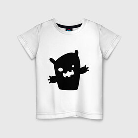 Детская футболка хлопок с принтом Маленький монстрик в Белгороде, 100% хлопок | круглый вырез горловины, полуприлегающий силуэт, длина до линии бедер | 