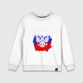 Детский свитшот хлопок с принтом Герб в Белгороде, 100% хлопок | круглый вырез горловины, эластичные манжеты, пояс и воротник | Тематика изображения на принте: патриоты | россия | рф | флаг