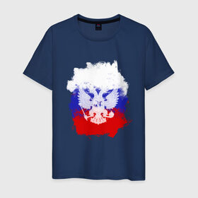Мужская футболка хлопок с принтом Герб в Белгороде, 100% хлопок | прямой крой, круглый вырез горловины, длина до линии бедер, слегка спущенное плечо. | патриоты | россия | рф | флаг