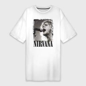 Платье-футболка хлопок с принтом Nirvana в Белгороде,  |  | cobain | kurt | кобейн | курт | нирвана
