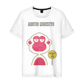 Мужская футболка хлопок с принтом Arctic Monkeys в Белгороде, 100% хлопок | прямой крой, круглый вырез горловины, длина до линии бедер, слегка спущенное плечо. | arctic | monkeys