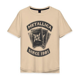 Мужская футболка хлопок Oversize с принтом Metallica в Белгороде, 100% хлопок | свободный крой, круглый ворот, “спинка” длиннее передней части | металлика