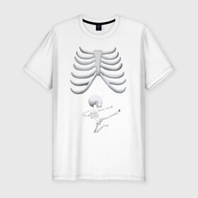 Мужская футболка премиум с принтом Скелет каратист в Белгороде, 92% хлопок, 8% лайкра | приталенный силуэт, круглый вырез ворота, длина до линии бедра, короткий рукав | каратэ | скелет
