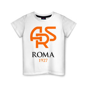 Детская футболка хлопок с принтом FC Roma Sign в Белгороде, 100% хлопок | круглый вырез горловины, полуприлегающий силуэт, длина до линии бедер | 1927 | ars | club | fc | football | roma | клуб | рим | фк | футбол