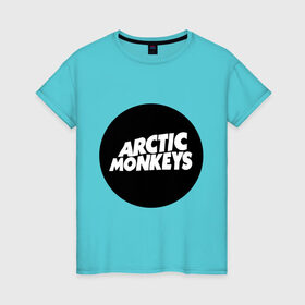 Женская футболка хлопок с принтом Arctic Monkeys Round в Белгороде, 100% хлопок | прямой крой, круглый вырез горловины, длина до линии бедер, слегка спущенное плечо | arctic | monkeys | round | круг