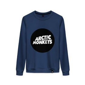Женский свитшот хлопок с принтом Arctic Monkeys Round в Белгороде, 100% хлопок | прямой крой, круглый вырез, на манжетах и по низу широкая трикотажная резинка  | arctic | monkeys | round | круг