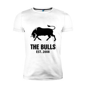 Мужская футболка премиум с принтом Krasnodar (Краснодар) в Белгороде, 92% хлопок, 8% лайкра | приталенный силуэт, круглый вырез ворота, длина до линии бедра, короткий рукав | 2008 | bulls | бык | краснодар