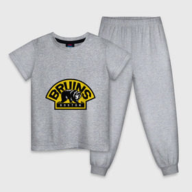 Детская пижама хлопок с принтом HC Boston Bruins Label в Белгороде, 100% хлопок |  брюки и футболка прямого кроя, без карманов, на брюках мягкая резинка на поясе и по низу штанин
 | boston | bruins | club | hockey | клуб | хоккей
