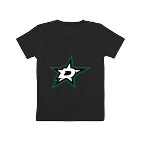 Детская футболка хлопок с принтом HC Dallas Stars в Белгороде, 100% хлопок | круглый вырез горловины, полуприлегающий силуэт, длина до линии бедер | club | dallas | hockey | stars | клуб | хоккей