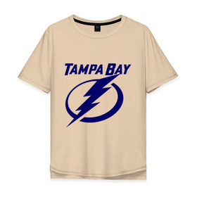 Мужская футболка хлопок Oversize с принтом HC Tampa Bay в Белгороде, 100% хлопок | свободный крой, круглый ворот, “спинка” длиннее передней части | bay | club | hockey | tampa | клуб | хоккей