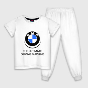 Детская пижама хлопок с принтом BMW Driving Machine в Белгороде, 100% хлопок |  брюки и футболка прямого кроя, без карманов, на брюках мягкая резинка на поясе и по низу штанин
 | Тематика изображения на принте: bmw | driving | machine | ultimate