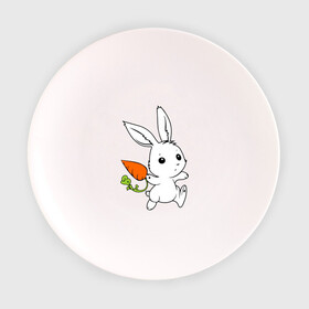 Тарелка с принтом Зайка с морковкой в Белгороде, фарфор | диаметр - 210 мм
диаметр для нанесения принта - 120 мм | белый | зайка | заяц | кролик | милый | морковь