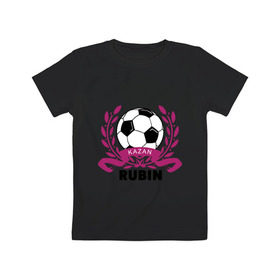 Детская футболка хлопок с принтом ФК Рубин в Белгороде, 100% хлопок | круглый вырез горловины, полуприлегающий силуэт, длина до линии бедер | rubin | венок | казань | мяч | рубин | спорт | фк | футбол | футбольный клуб