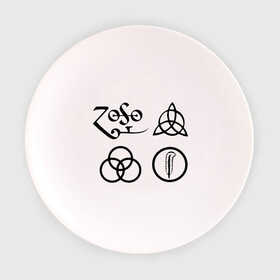 Тарелка 3D с принтом Led Zeppelin simbols в Белгороде, фарфор | диаметр - 210 мм
диаметр для нанесения принта - 120 мм | Тематика изображения на принте: led zeppelin