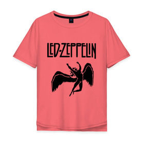 Мужская футболка хлопок Oversize с принтом Led Zeppelin в Белгороде, 100% хлопок | свободный крой, круглый ворот, “спинка” длиннее передней части | Тематика изображения на принте: led zeppelin