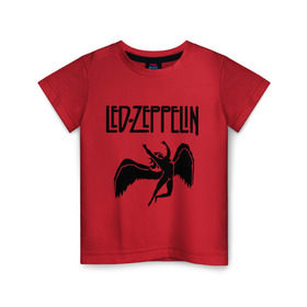Детская футболка хлопок с принтом Led Zeppelin в Белгороде, 100% хлопок | круглый вырез горловины, полуприлегающий силуэт, длина до линии бедер | led zeppelin