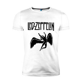 Мужская футболка премиум с принтом Led Zeppelin в Белгороде, 92% хлопок, 8% лайкра | приталенный силуэт, круглый вырез ворота, длина до линии бедра, короткий рукав | led zeppelin
