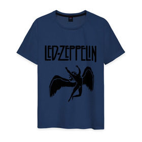Мужская футболка хлопок с принтом Led Zeppelin в Белгороде, 100% хлопок | прямой крой, круглый вырез горловины, длина до линии бедер, слегка спущенное плечо. | led zeppelin