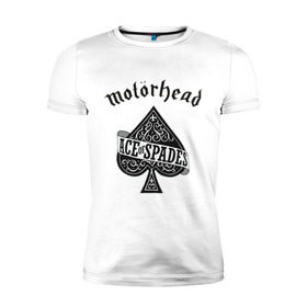 Мужская футболка премиум с принтом Motorhead ace of spades в Белгороде, 92% хлопок, 8% лайкра | приталенный силуэт, круглый вырез ворота, длина до линии бедра, короткий рукав | motorhead
