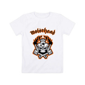 Детская футболка хлопок с принтом Motorhead в Белгороде, 100% хлопок | круглый вырез горловины, полуприлегающий силуэт, длина до линии бедер | motorhead