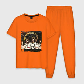 Мужская пижама хлопок с принтом Лед Зеппелин в Белгороде, 100% хлопок | брюки и футболка прямого кроя, без карманов, на брюках мягкая резинка на поясе и по низу штанин
 | led zeppelin