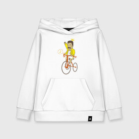 Детская толстовка хлопок с принтом Фредди на велосипеде в Белгороде, 100% хлопок | Круглый горловой вырез, эластичные манжеты, пояс, капюшен | queen | велосипед | меломанам | музыка | прикол | рок | фрэдди меркьюри