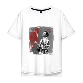 Мужская футболка хлопок Oversize с принтом Фредди в Белгороде, 100% хлопок | свободный крой, круглый ворот, “спинка” длиннее передней части | Тематика изображения на принте: queen | меломанам | музыка | рок | фрэдди меркьюри