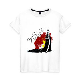 Женская футболка хлопок с принтом Фрэдди Меркьюри в Белгороде, 100% хлопок | прямой крой, круглый вырез горловины, длина до линии бедер, слегка спущенное плечо | queen | меломанам | музыка | рок | фрэдди меркьюри