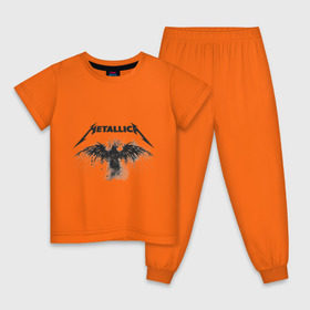 Детская пижама хлопок с принтом Metallica в Белгороде, 100% хлопок |  брюки и футболка прямого кроя, без карманов, на брюках мягкая резинка на поясе и по низу штанин
 | metallica | музыка | рок