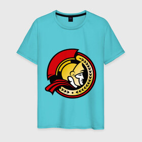 Мужская футболка хлопок с принтом HC Ottawa Senators Alternative в Белгороде, 100% хлопок | прямой крой, круглый вырез горловины, длина до линии бедер, слегка спущенное плечо. | alternative | club | hockey | ottawa | senators | золото | хоккей