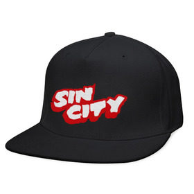 Кепка снепбек с прямым козырьком с принтом Sin City в Белгороде, хлопок 100% |  | city | sin | sin city | город грехов | грех