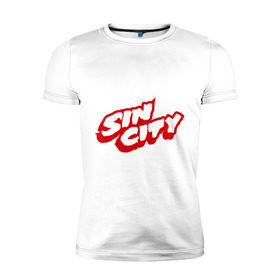Мужская футболка премиум с принтом Sin City в Белгороде, 92% хлопок, 8% лайкра | приталенный силуэт, круглый вырез ворота, длина до линии бедра, короткий рукав | city | sin | sin city | город грехов | грех