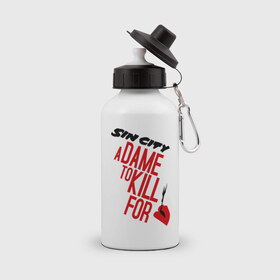 Бутылка спортивная с принтом Sin City - A Dame to Kill for Her в Белгороде, металл | емкость — 500 мл, в комплекте две пластиковые крышки и карабин для крепления | 
