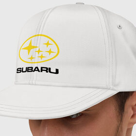 Кепка снепбек с прямым козырьком с принтом Subaru Logo в Белгороде, хлопок 100% |  | logo | subaru | автомобиль | логотип | марка | субару