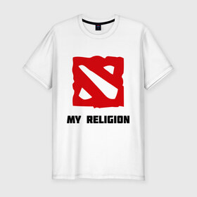 Мужская футболка премиум с принтом Dota2 в Белгороде, 92% хлопок, 8% лайкра | приталенный силуэт, круглый вырез ворота, длина до линии бедра, короткий рукав | dota | dota2 | religion | дота | дота2 | моя