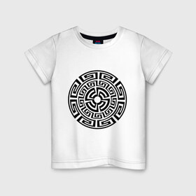 Детская футболка хлопок с принтом Узор круговорот в Белгороде, 100% хлопок | круглый вырез горловины, полуприлегающий силуэт, длина до линии бедер | геометрия | круг | круговорот | узор