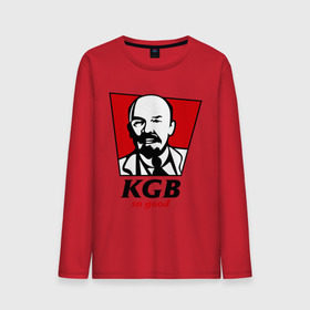 Мужской лонгслив хлопок с принтом KGB - So Good в Белгороде, 100% хлопок |  | kfc | kgb | владимир | ильич | кгб | ленин