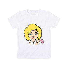 Детская футболка хлопок с принтом Мерлин Монро faceq в Белгороде, 100% хлопок | круглый вырез горловины, полуприлегающий силуэт, длина до линии бедер | faceq | знаменитость | мерилин | мерлин монро
