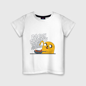 Детская футболка хлопок с принтом Makin` Bacon Pancakes в Белгороде, 100% хлопок | круглый вырез горловины, полуприлегающий силуэт, длина до линии бедер | Тематика изображения на принте: джейк
