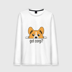 Мужской лонгслив хлопок с принтом Got Corgi в Белгороде, 100% хлопок |  | got corgi | корги | пес | собака